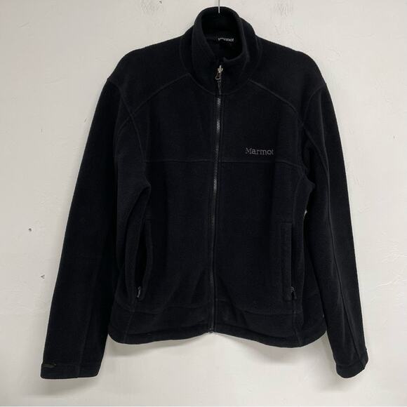 Marmot Black Fleece Full Zip Jacket Lightweight Women’s Medium Fall Casual - Picture 1 of 8